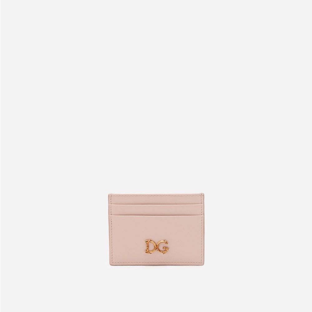 Dolce & Gabbana Calfskin Credit Card Holder with Baroque DG